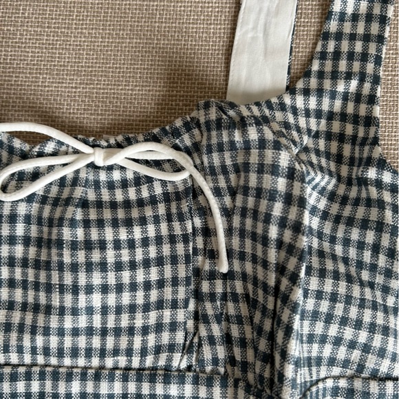 NWT Reformation Balia Linen Top - Slate Check - Picture 5 of 8